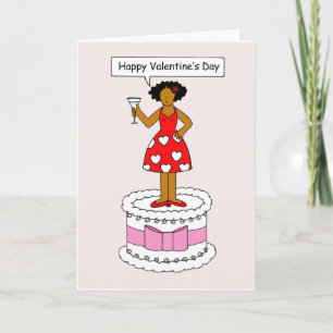 Afroamerikanische Valentinstagskarte für Damen Karte