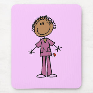 Afroamerikanische weibliche Stockfigur Krankenschw Mousepad
