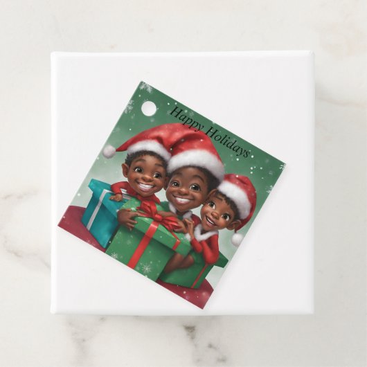 Afroamerikanische Weihnachtselfs Geschenkanhänger (Beispiel)