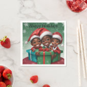 Afroamerikanische Weihnachtselfs Serviette (Beispiel)