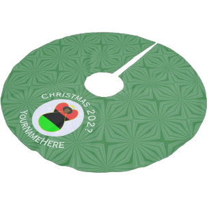 Afroamerikanische Weihnachtsflagge mit Engel Perso Polyester Weihnachtsbaumdecke