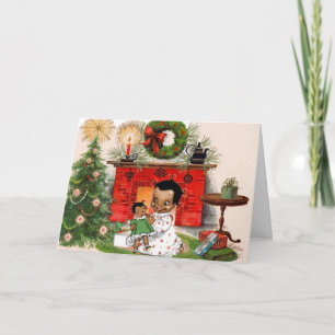 Afroamerikanische Weihnachtskarte Feiertagskarte