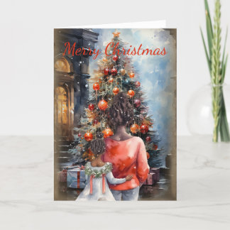 Afroamerikanische Weihnachtskarte Feiertagskarte