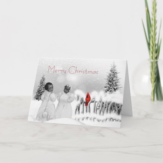 Afroamerikanische Weihnachtskarte Feiertagskarte (Vorderseite)