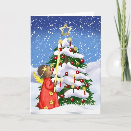 Afroamerikanische Weihnachtskarte Feiertagskarte (Vorderseite)