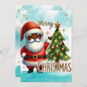 Afroamerikanische Weihnachtskarte Feiertagskarte (Vorne/Hinten)