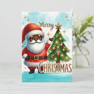 Afroamerikanische Weihnachtskarte Feiertagskarte