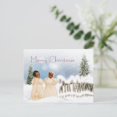 Afroamerikanische Weihnachtskarte Feiertagspostkarte (Stehend Vorderseite)