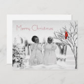Afroamerikanische Weihnachtskarte Feiertagspostkarte (Vorne/Hinten)
