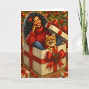 Afroamerikanische Weihnachtskarte für Frauen   Sch Karte