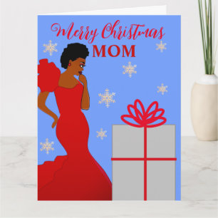 Afroamerikanische Weihnachtskarte für Mama Glam Karte