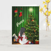 Afroamerikanische Weihnachtskarte Karte (Gelbe Blume)