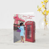 Afroamerikanische Weihnachtskarte Karte (Gelbe Blume)