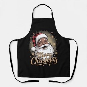Afroamerikanische Weihnachtspyjamas Weihnachtsmann Schürze