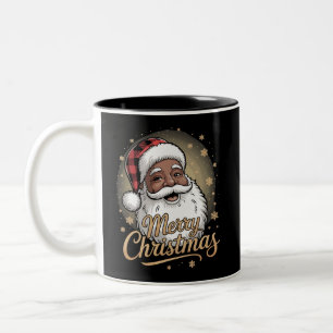 Afroamerikanische Weihnachtspyjamas Weihnachtsmann Zweifarbige Tasse