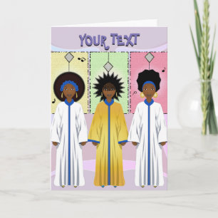 Afroamerikanische Weihnachtssänger Sänger Chor Feiertagskarte