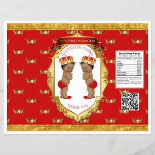 Afroamerikanische Zwillingsjungen Rote Gold Chip-T Flyer
