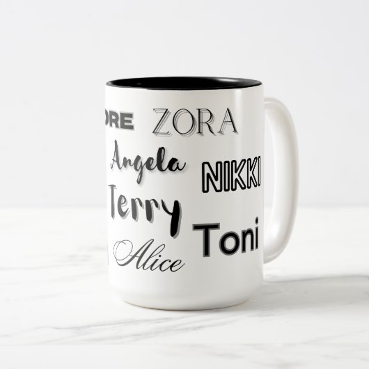 Afroamerikanischer Autor-Coffee-Tasse Zweifarbige Tasse (VorderseiteRechts)