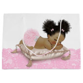 Afroamerikanischer Baby-Girl-Babydusche Große Geschenktüte (Vorderseite)