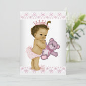 Afroamerikanischer Babydusche Einladung (Stehend Vorderseite)