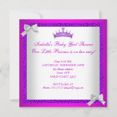 Afroamerikanischer Babydusche Lila rosa Leopard Einladung (Rückseite)