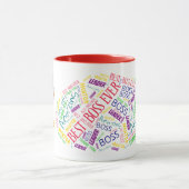 Afroamerikanischer Boss' Day Coffee Tasse Word Art (Zentrum)