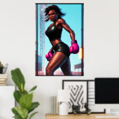 Afroamerikanischer Boxer | Art der AI Poster (Heimbüro)
