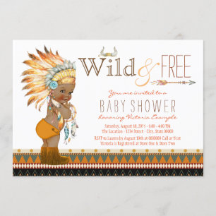 Afroamerikanischer Boys Tribal Boho Baby Shower Einladung