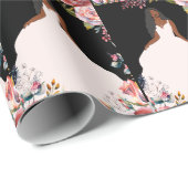 Afroamerikanischer Brautparty Geschenkpapier (Rolleneckpunkt)