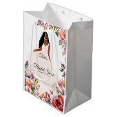 Afroamerikanischer Brautparty-Geschenktasche Mittlere Geschenktüte (Vorderseite Schrägansicht)