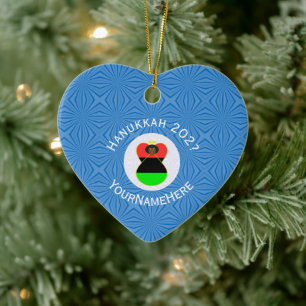 Afroamerikanischer Chanukka-Engel-Herz Keramik Ornament