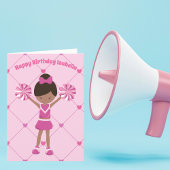 Afroamerikanischer Cheerleader Custom Birthday Gir Karte