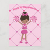 Afroamerikanischer Cheerleader Custom Birthday Gir Postkarte (Vorderseite)