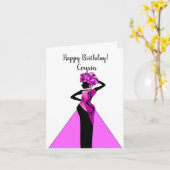 Afroamerikanischer Cousin Happy Birthday Card Karte (Gelbe Blume)