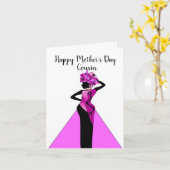 Afroamerikanischer Cousin Muttertagskarte Karte (Gelbe Blume)