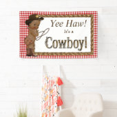 Afroamerikanischer Cowboy-Baby-Dusche Banner (Insitu)