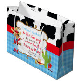 Afroamerikanischer Cowboy-Western Geburtstag Viele Große Geschenktüte (Vorderseite Schrägansicht)