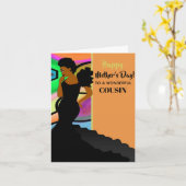 Afroamerikanischer Elegant-Cousin-Glückstag Mutter Karte (Gelbe Blume)