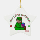 Afroamerikanischer Elf Baby 1. Weihnachtsschmuck (Hinten)