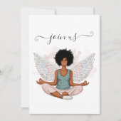 Afroamerikanischer Engel-Junggeselinnen-Abschied Einladung (Vorderseite)