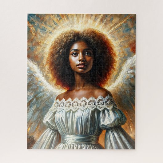Afroamerikanischer Engel mit Heiligenschein Puzzle (Vertikal)