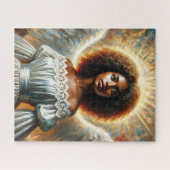 Afroamerikanischer Engel mit Heiligenschein Puzzle (Horizontal)
