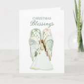 Afroamerikanischer Engel Weihnachtskarte Karte (Vorderseite)