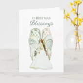 Afroamerikanischer Engel Weihnachtskarte Karte (Gelbe Blume)