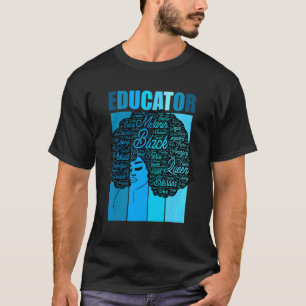 Afroamerikanischer Erzieher Lehrerworte in Afro T-Shirt