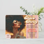 Afroamerikanischer Ethnic Disco 70er Einladung (Stehend Vorderseite)