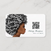 Afroamerikanischer Friseur QR Code Geschäftskarte Visitenkarte (Vorderseite)