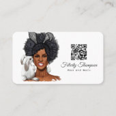 Afroamerikanischer Friseur QR-Code Visitenkarte (Vorderseite)