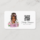 Afroamerikanischer Friseur QR-Code Visitenkarte (Vorderseite)