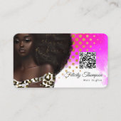 Afroamerikanischer Friseur QR-Code Visitenkarte (Vorderseite)